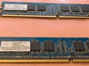 GENUINE NANYA DESKTOP MEMORY RAM STICK 1GB ( 2X512MB) 1RX8 PC2-4200U NT512T - Picture 1 of 4