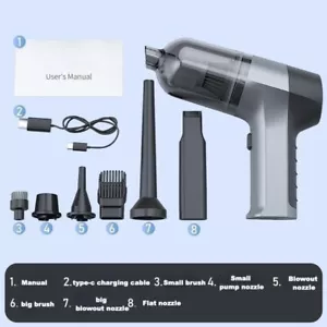 Car vacuum cleaner super strong wireless handheld car pet hair suction blowing - Picture 1 of 17
