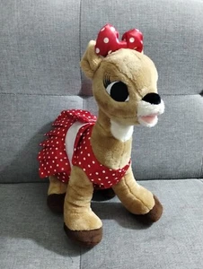 BUILD A BEAR RUDOLPH RED NOSED REINDEER CLARICE GIRL W Polk A Dot Dress PLUSH - Picture 1 of 9