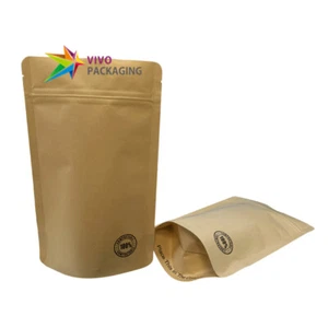 100% Biodegradable/Compostable Stand Up Pouch Eco Friendly Zip Seal Bag(100 pcs) - Picture 1 of 6