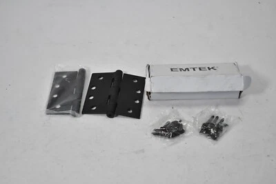 Emtek Ball Bearing Steel Hinges Matte Black 4" x 4" 2 Pack Square Corner 9401419 - Image 1 of 4