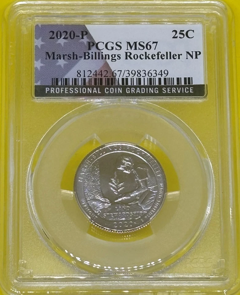 2020 P  Marsh-Billings Rockefeller NP  PCGS MS 67 Quarter - Image 1 of 4