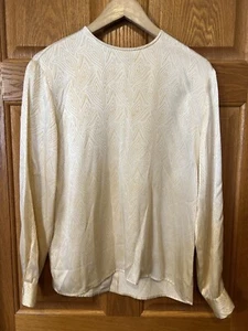 Blusa Top Mujer H78 Vintage Christian Dior Geométrica Seda Talla 8 - Imagen 1 de 4