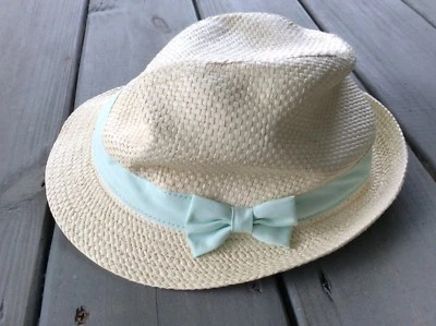 Gymboree Niñas Sombrero de Papel Mediano Fedora Banda Azul Disfraz de Halloween Foto 1 de 3