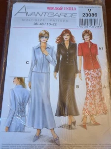 Neue Mode Stil Sewing Pattern V23086 Jacket &Skirt Sz 10-22 UC - Picture 1 of 3