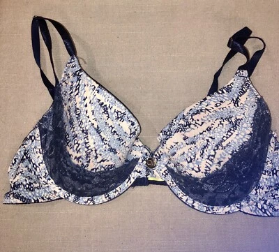 Sujetador de mujer Catherine Malandrino push up azul con encaje talla 34C usado en excelente estado Foto 1 de 4