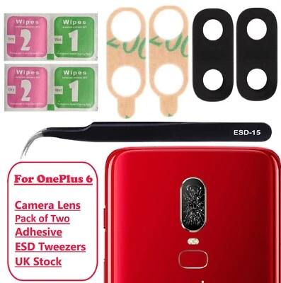 For OnePlus 6 Camera Lens Glass Replacement Back Camera Glass With Tool - 2 Pack - Image 1 of 4