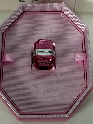 Swarovski Lucent ring Magnetic closure Pear cut Pink Rhodium Plated Size 7 - Image 1 of 4