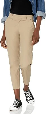 Hurley Women's Lowrider Flat Front Tapered Fit Chino Pants Khaki (Size: 0) - Image 1 of 2