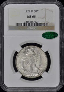 1929-D Walking Liberty Half Dollar 50C NGC MS65 (CAC) - Picture 1 of 2