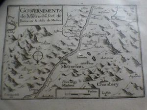 GRAVURE ANCIENNE gouvernement Montmelian fort de barraux 1644 TASSIN - Picture 1 of 1