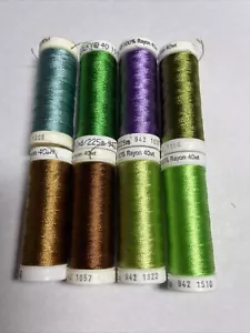 8 Gutermann Sulky Thread Spools 40 Wt 35 Wt Rayon Variety Colors 250yds Lot #5S - Picture 1 of 1