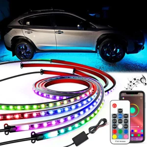 Tira inteligente de acento de neón multicolor para Ford Escape 6 piezas LED RGB - Imagen 1 de 11