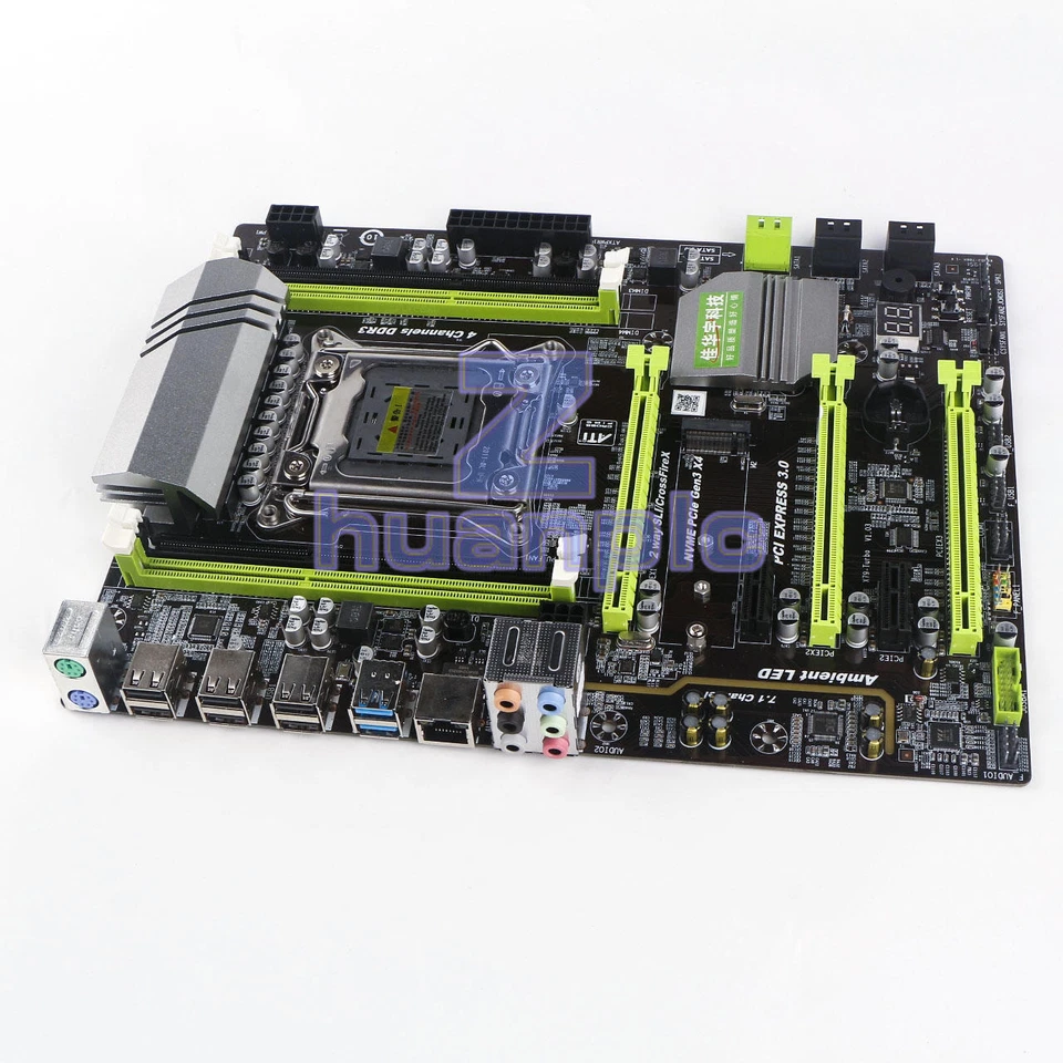 X79 Moederbord USB3.0 SATA3 NVME M.2 PCI-E SSD Support REG ECC LGA2011 ATX - Image 1 of 1