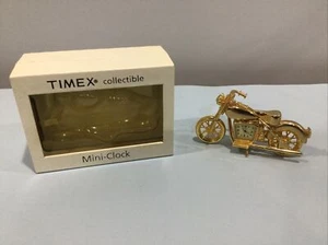 Timex Mini “Harley Motorcycle “ Collectible Gold Color Clock - Picture 1 of 4