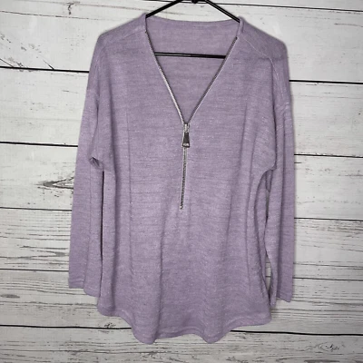 Suéter Soft Surroundings Valentina Mujer Rosa Lavanda Tejido Cuello en V Talla L Foto 1 de 4