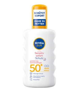 NIVEA SUN Anti Sonnenallergie Spray Sensitiv sofort Schutz LSF50+ 200ml - Bild 1 von 5