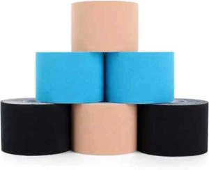 ISPORT KINESIOLOGIA BLU, ROSA, NERO, BEIGE SUPPORTO NASTRO K 5M X 5CM MUSCOLOSO IN - Foto 1 di 11
