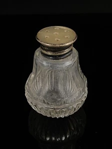 Mother Of Pearl Silver Salt Shaker Pounce Pot Cut Glass Body - Picture 1 of 5