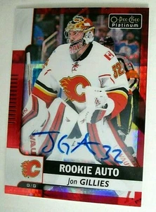 2017-18 OPC Platinum Jon Gillies Red Prism Rookie Auto /50! Autograph Tampa Bay - Picture 1 of 4