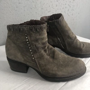 A.S.98 Booties  Womens 8.5 US 38 EU Gray Leather Ankle Suede Rock Grunge Boho - Picture 1 of 24