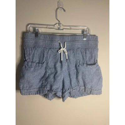 Шорты Athleta Cabo из льняной смеси синие эластичные на талии на шнурке размер 12 - Изображение 1 из 4