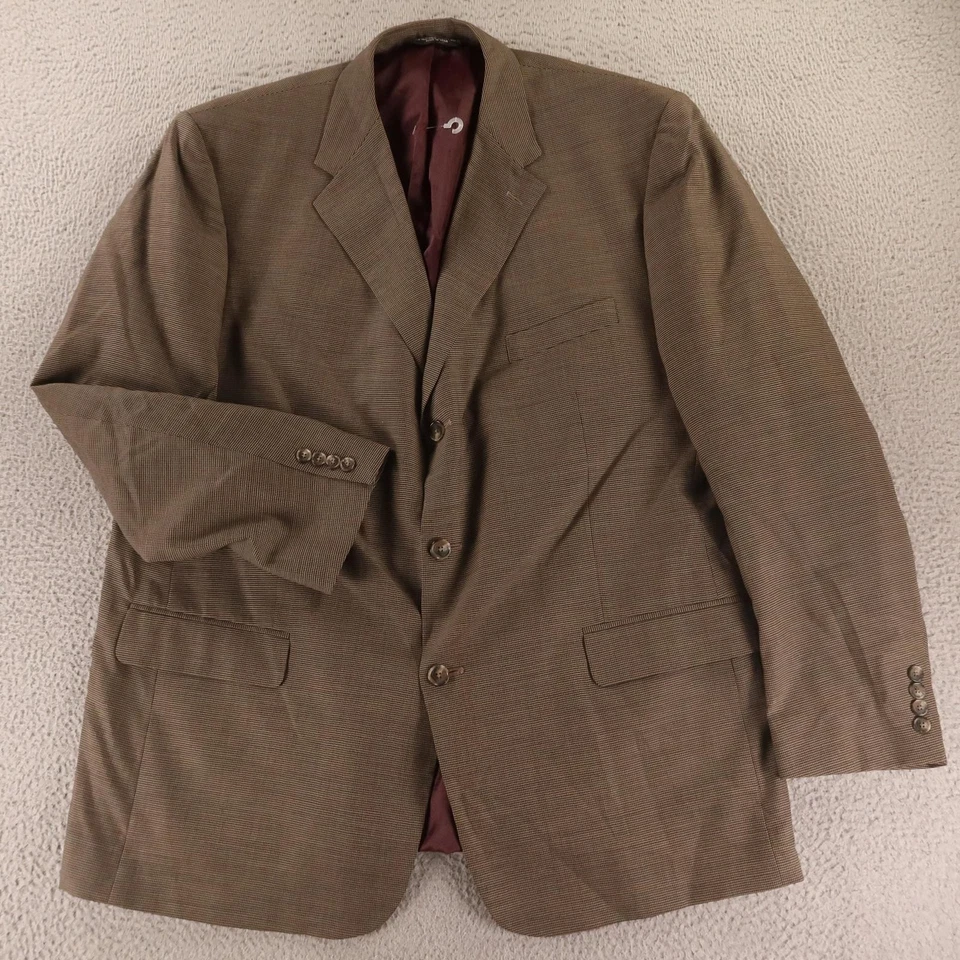 Blazer Hopsack 2XL 2XLT 50L 100% Lana Abrigo Deportivo Pata de Gallo Chaqueta de Dos Botones Foto 1 de 4