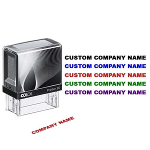 Custom Company Name Self-Inking Stamp – 9/16" x 1-1/2" Impression - Picture 1 of 5