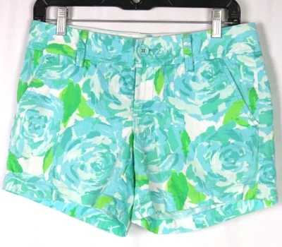 Pantalones cortos informales para mujer Lilly Pulitzer 100 % algodón floral The Callahan talla 2 Foto 1 de 4