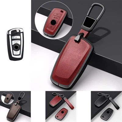 Zinc Alloy Leather Car Key Case Cover For BMW X3 X4 X5 F10 F15 M5 1 2 3 7 4 5 6 - Image 1 of 4