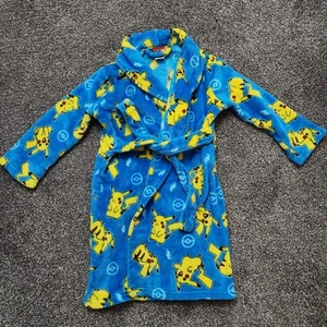 Pokemon Pikachu Plush Pajama Bathrobe Kids Blue XS 4/5 - Picture 1 of 5