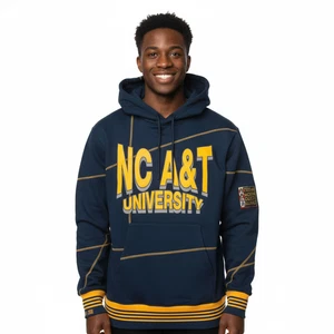 AACA NCAT Aggies NAVY GOLD Sudadera con Capucha Peso Pesado De Colección Años 90 Equipo HBCU - Imagen 1 de 10