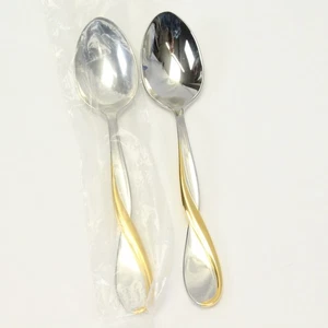 Oneida Golden Wassermann Teelöffel 6 1/8" Edelstahl Menge 2 NEU ANDERE ** - Bild 1 von 7