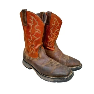 Stivali Ariat Workhog da uomo taglia 9,5 EE western cowboy punta quadrata pelle 10005888 - Foto 1 di 12