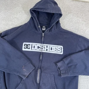 Sudadera con Capucha Cremallera Completa Y2K DC Shoes De Colección Para Hombre Grande Skateboarding Azul - Imagen 1 de 14