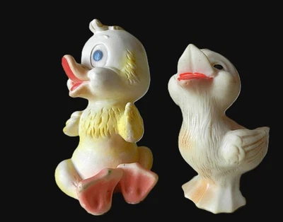 Jouets Vintage 2 Canards Pouet Pouet en Caoutchouc * Fonctionnent - Photo 1/4