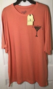 Camiseta Caribbean Mancation Para Hombres XL Martini Vidrio Algodón Salmón Naranja Rosado - Imagen 1 de 9