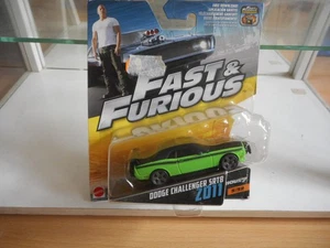 Mattel Fast & Furious  2011 Dodge Challenger SRT8 in BLack/Green on blister - Picture 1 of 2