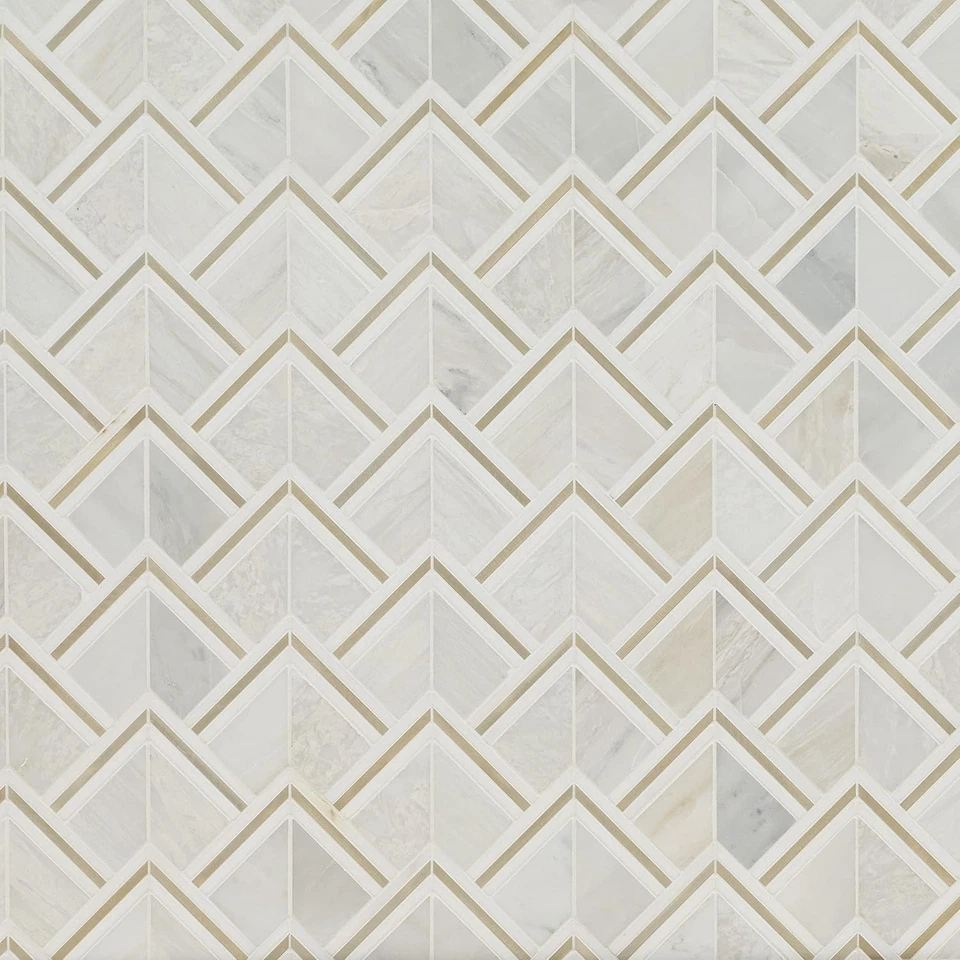 Luxor Kona Gold Stone Metal Mesh-Mounted Mosaic Tile for Bathroom, Kitchen Backs - Image 1 of 4