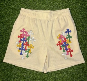 Pantaloncini corti Bravest Studios giallo pallido cromati cuori logo incrociato taglia small - Foto 1 di 5