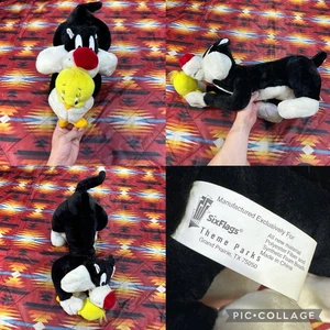 Vintage Six Flags Warner Bros. Sylvester and Tweety Bird 28” Plush Looney Tunes - Picture 1 of 24