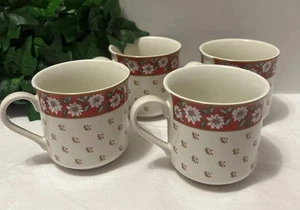 4 Classic Traditions Charlton Hall By Kobe Cup 3" Poinsettia - Picture 1 of 4