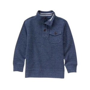 Crazy 8 Boys Pocket Pullover Heather Navy Blue Size S 5-6 Ribbed Knit - Picture 1 of 6