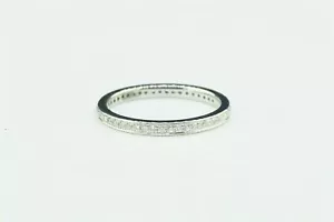 Estate Sale 14k White Gold 0.50 TCW Diamond Eternity Band Ring Size 6.5 - Picture 1 of 3