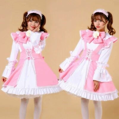 Trajes de criada japoneses Disfraz de camarera Kawaii Lolita Vestido Juegos con disfraces Uniforme Niñas Foto 1 de 4