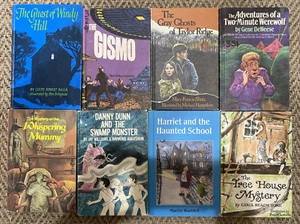 Vintage Menge 8 Wochenleser HC Gruseliges Mystery Kapitel Buch Halloween gruselige Kinder - Bild 1 von 12