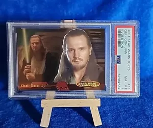 2001 Star Wars Evolution Topps Foil #63 Qui Gon Jinn PSA 8 POP 3 None Higher - Picture 1 of 4