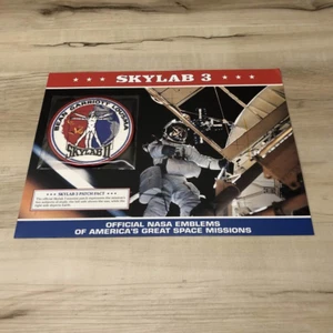 Vintage Official NASA Emblem Patch SKYLAB 3 With Mission Data Card - Picture 1 of 3