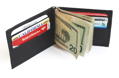 Genuine Leather Men's Bifold Money Clip Front Pocket Credit Card Wallet - Image 1 of 4