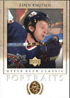 2002-03 Ud Classic Portraits Blue Jackets Hockey Card #29 Espen Knutsen